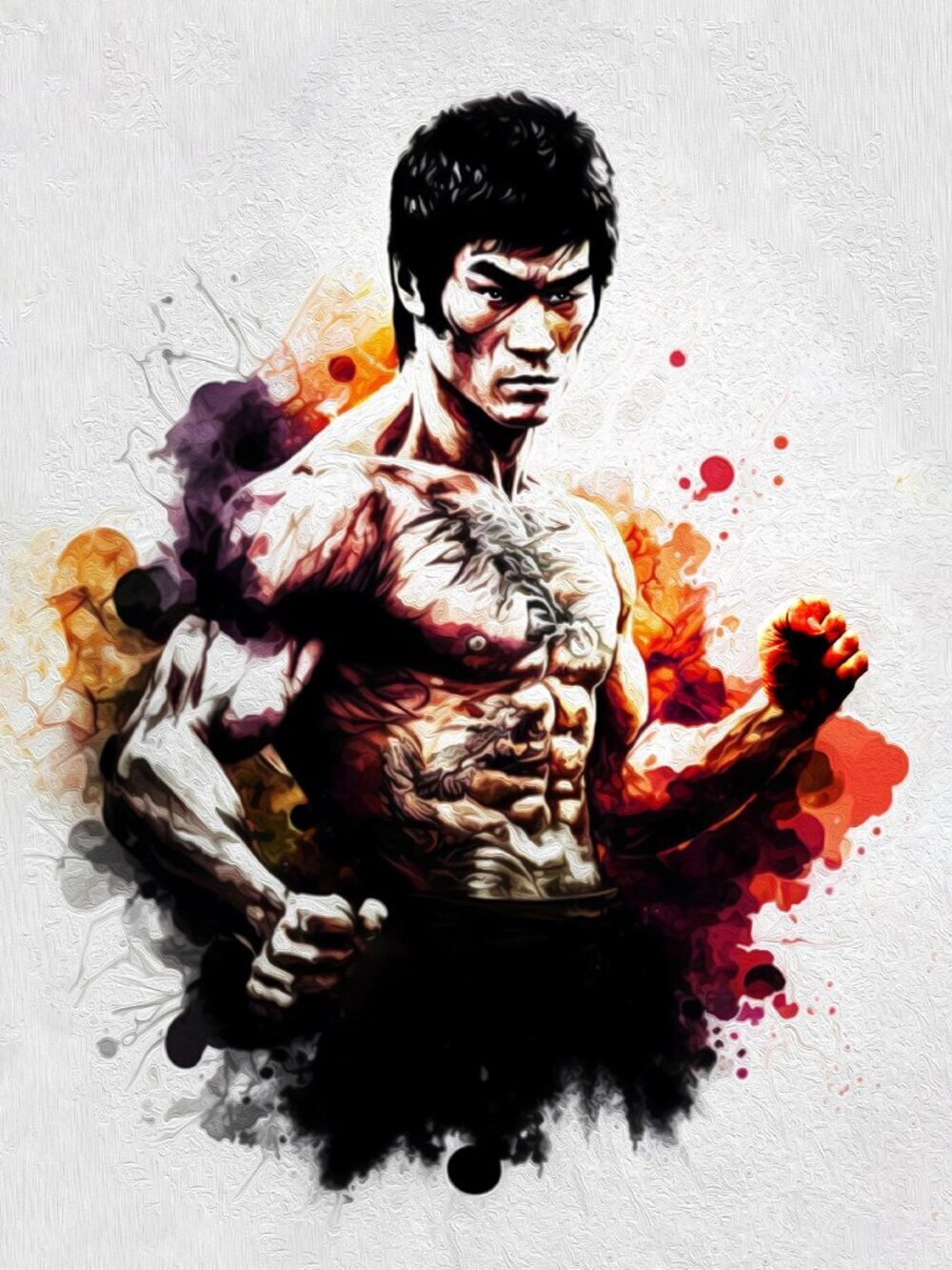 4x6 Bruce Lee Martial Arts Fantasy Art Print‎